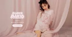 ピーチ姫　ジェラピケ　プルオーバー&ショートパンツセット　ピーチ姫ハンカチ付き