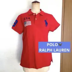 POLO RALPH LAUREN ポロシャツ ビッグポニー国旗 レッド L