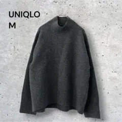 UNIQLO ユニクロ ニット セーター スフレヤーン ハイネック グレー M