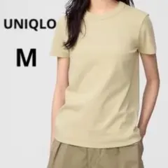 美品 UNIQLO ユニクロユー ベージュ M 半袖 クルーネックT Tシャツ