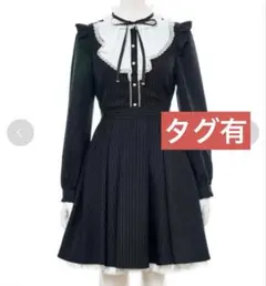 【タグ有】Secret Honey ラッフルリボンバイカラーワンピース