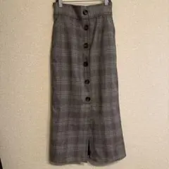 チェック柄ロングスカート