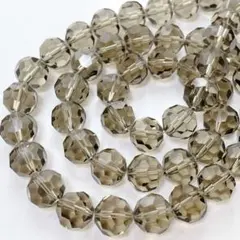 ひ*を様 bn414/ガラスビーズ◇多面カット　スモークブラウン系　1連