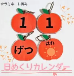 りんごの日めくりカレンダーの番号札セット