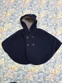 ネイビー フリース ポンチョ　くま　赤ちゃんの城