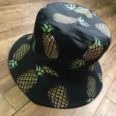 リバーシブル 2way パイナップル ブラック ハット 帽子 メンズ レディース