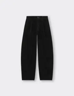 GU コーデュロイバレルレッグパンツ 丈長め XXL ブラック