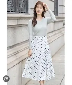 toccoclosetドット柄フレアスカート
