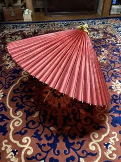高級絹張傘和傘 番傘 朱色 竹骨 伝統工芸壱本桜着物雨小物舞台傘映画 