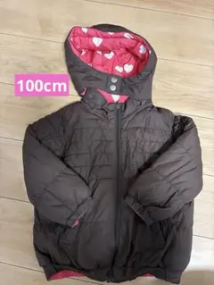 ダウンコート ブラウン・ハート柄　リバーシブルbabyGAP