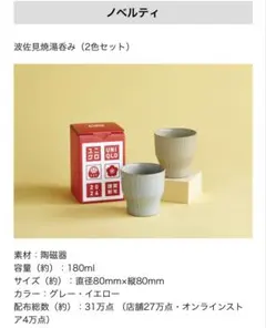 ユニクロ新年祭 波佐見焼湯呑み　ノベルティ　新品未使用品！