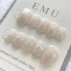 15. 現品ネイルチップ　リボン　フラッシュジェル　フレンチ　まとめ割