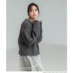 【美品】coca ペンギンスリーブ ブークレ カーディガン チャコール L
