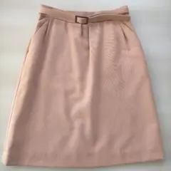 OFUON サーモンピンク スカート ベルト付き