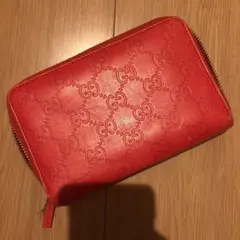 GUCCI グッチ シマレザー ラウンドファスナー ウォレット