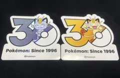 ポケモン ニャース 2枚セット 韓国限定 30周年ロゴ ステッカー ポップアップ