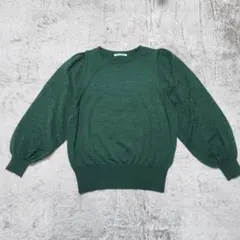 ルクールブラン ニット 長袖 グリーン レーヨン入り 38