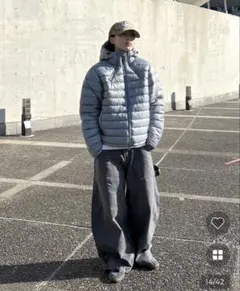 nugu フード付き軽量中綿ジャケット