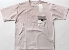 ポケット付き Tシャツ　LL ピンクベージュ　新品タグ付き