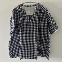 グローバルワーク チェック 半袖シャツ Mサイズ