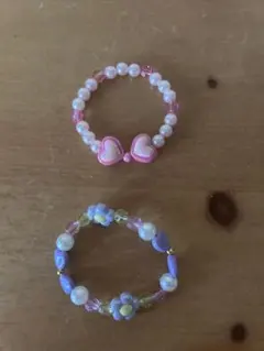 カラフルビーズのブレスレット2点セット