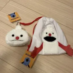 パペットスンスン ノンノン ダイカットポーチ ふわふわ巾着 サンキューマート