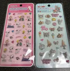 トム＆ジェリーとスヌーピー　ぷくぷく　シール　２枚セット