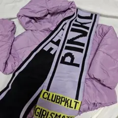 パープル フード付きダウンジャケット