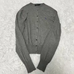 ポロラルフローレン　カーディガン　ウール混　グレー　Mサイズ　刺繍