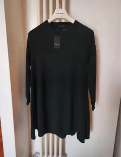 TWIN-SET ダークグリーン オーバーサイズ　長袖ロング丈セーター