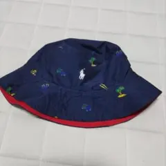 ポロ・ラルフ・ローレン 帽子　キッズ用 ネイビー/レッド