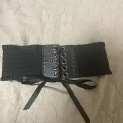 黒いレースアップベルト コルセット