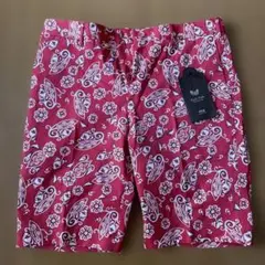 値下！PT01赤 花柄 ショートパンツ サイズ48 新品のサムネイル
