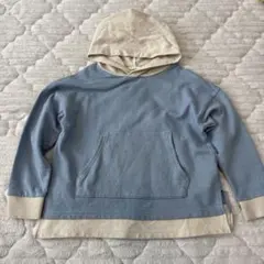 青/ベージュ フード付きパーカー 120 branshes