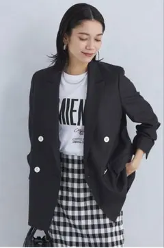 【美品⭐︎ 完売】グリーンレーベルリラクシング　リネンライク ダブル ジャケット