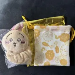 ちいかわもぐもぐ本舗 トレーディングちりめん風ミニ巾着とうさぎのシュシュのセット