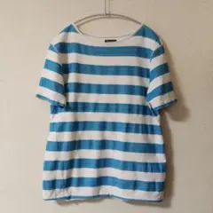 青と白のストライプ Tシャツ 半袖