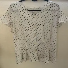 Vis♡ドット柄フリル袖ブラウス