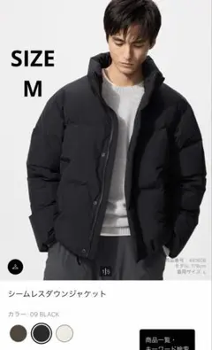 2025AWユニクロ　シームレスダウンジャケット　メンズライン