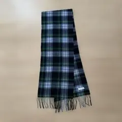 チェック柄フリンジ付きマフラー