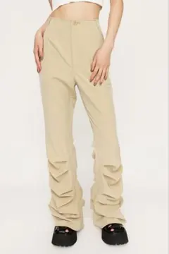 SLY スタックパンツ ベージュ ハイウエスト TUCK FLARE