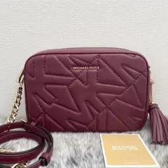 新品☆MICHAEL KORS ショルダーバッグ レッド キルティング　レザー