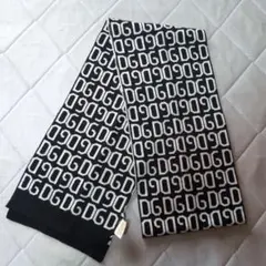 【美品】DOLCE & GABBANA マフラー ブラック/ホワイト
