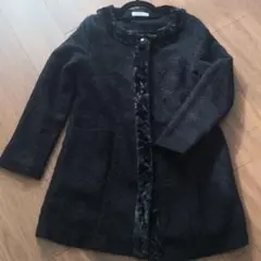 after allアフターオール　ノーカラー　ハーフコート　黒