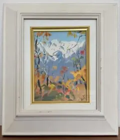 富士山 山の風景 油彩画 金色フレーム　290×330 資産家 財団 富士山 山の風景 油彩画 金色フレーム 290×330 資産家 財団 - メルカリ