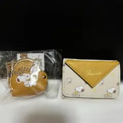 新品PEANUTSピーナッツ　スヌーピー 三つ折り財布 がま口キーホルダーのサムネイル