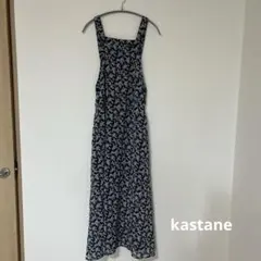 kastane 花柄ネイビーノースリーブロングワンピース F