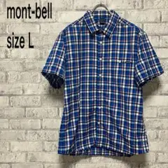 【mont-bell】モントベル 半袖シャツ size M ブルー チェック柄のサムネイル