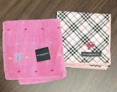 新品 BURBERRY バーバリー ハンカチセット タオルハンカチ＆綿ハンカチ