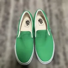 00s VANS 緑 グリーンスリッポン　ヴィンテージ